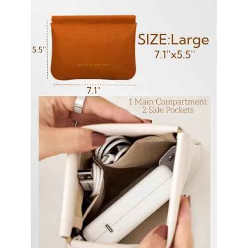 Cosmetic Bags for Women Small Makeup Bag for Purse Pu Leather Makeup Pouch Travel Makeup Bag with Zipper Make Up Bag for Travelling (Brown)