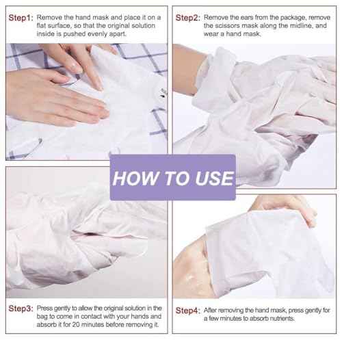 Hand Mask Moisturizing Glove 3 pack, Hand Peel Mask Exfoliating Gloves, Hand Repair Glove for Dry Hands Treatment, Remove Dead Skin, Rough Skin, Lavender