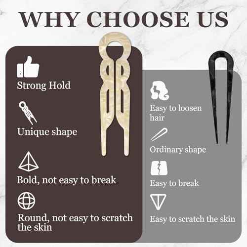 4 Pack Lialys Hair Pin for Women ? Elegant Prestige Hair Accessories for Bun (C)