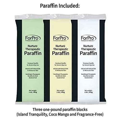 ForPro Nurture Digital Paraffin Bath Kit, All-In-One Paraffin Wax Kit for Hands and Feet, Includes 3 Lb. Paraffin Wax, Thermal Mitts & Booties, 100 Liners and Accessories