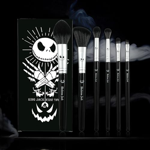 6 PCS The nightnnare before Chrismas Gifts with Box The nightnnare before Chrismas Makeup Brushes Eyeshadow Brushes Halloween Make Up Kit