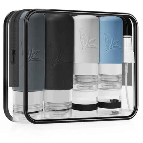 18 Pcs Silicone Bottles Set, Leak-Proof Design, Travel Size, TSA Approved for Toiletries, Portable Containers and Best Gifts for Women