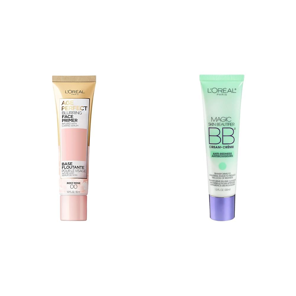 L'Oreal Paris Age Perfect Face Primer and Magic Skin Beautifier BB Cream Tinted Moisturizer with Color Transforming Pigments, 1 fl oz