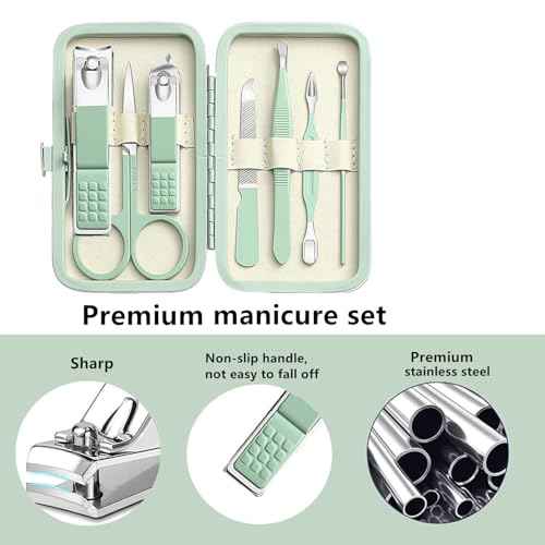 Manicure Set Nail Clipper Set Men Women Nail Clippers Toenail Fingernail Cutters Personal Care Tools Manicure Pedicure Tools with Travel Case Grooming Kit Present for Men Women Family Friends