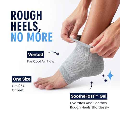 Dr. Frederick's Original Moisturizing Heel Socks for Dry Cracked Heels Treatment - Infused with Olive Oil, Jojoba Oil and Vitamin E - 2 Pairs - Stocking Stuffers for Adults - Original Formula