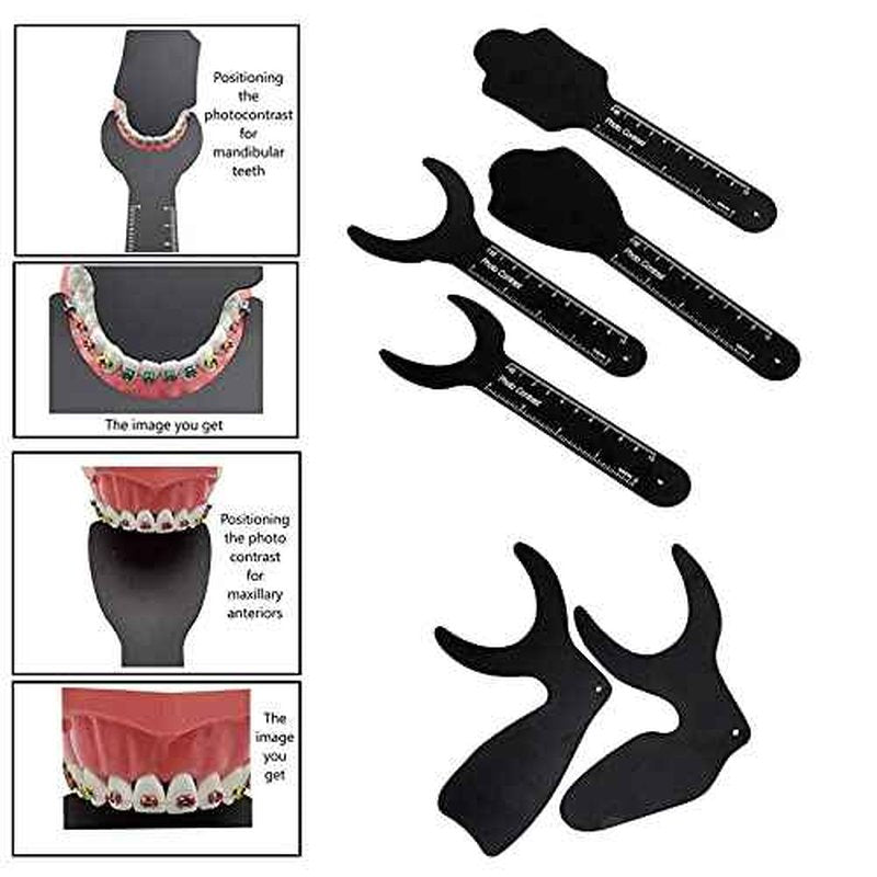 6 Pcs Dental Photography Contraster, 6 Size Black Background Board Intraoral Photographic, Palatal Photo Contrast Kit