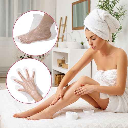 200 PCS Disposable Paraffin Wax Liners for Feet and Hand, Plastic Hand and Foot Bags Hot Wax Therapy