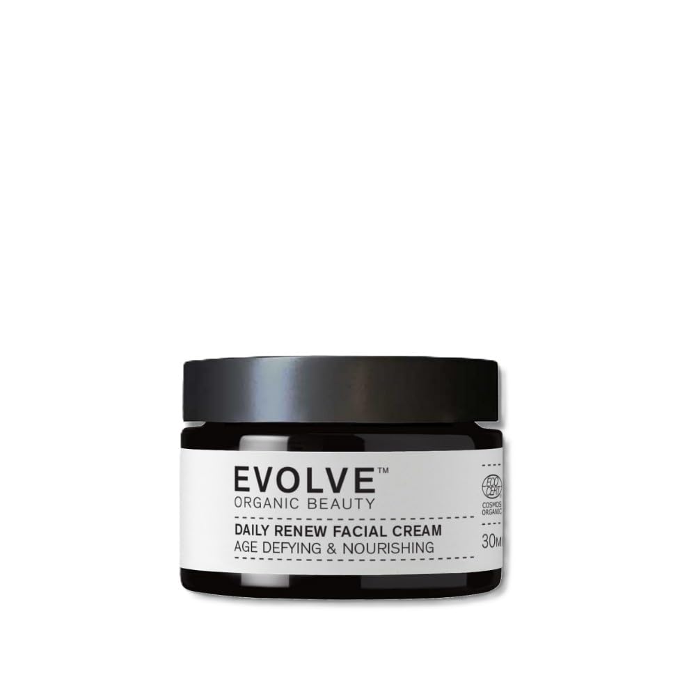 Evolve Organic Beauty Daily Renew Facial Cream - Vegan, Small-Batch Skincare | 1 oz (30 mL)
