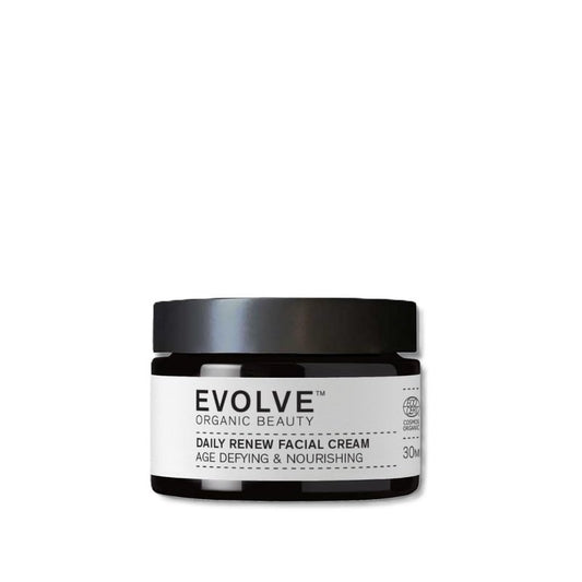 Evolve Organic Beauty Daily Renew Facial Cream - Vegan, Small-Batch Skincare | 1 oz (30 mL)