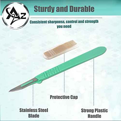 Disposable Sterile Scalpel #11, Podiatry & Professional Corn Callous Knife, Precision Carbon-Steel Blades with Plastic Handle - Individual Pouches - Podiatry Pedicure, Wart Removal & More - Box of 10
