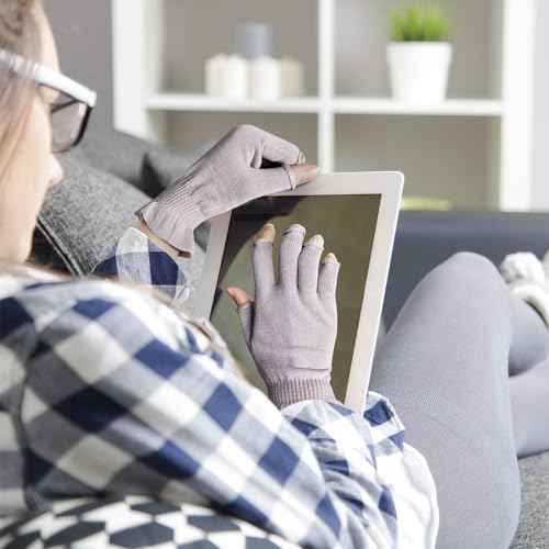 MIG4U 3 Pairs Fingerless Moisturizing Gloves, Half Finger Touchscreen Beauty Glove for Eczema, SPA, Dry Hands, Skin Treatment, Summer Sun UV Protection, Pale Purple S/M