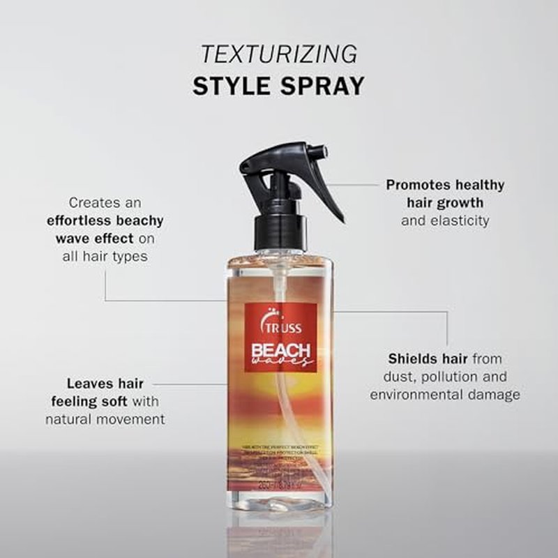 TRUSS Beach Waves - Texturizing Styling Spray for Hair to Achieve The Perfect Natural Beach Wave Effect - All Hair Types (8.79oz)