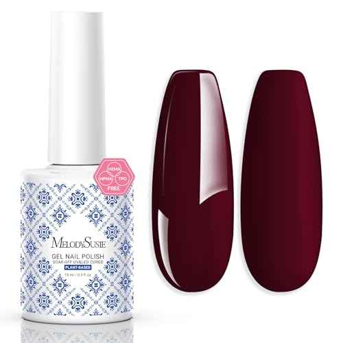 MelodySusie Fleurwee Plant Based Gel Nail Polish, Red Brown Nail Polish Hema Free 21 Non Toxic Long Lasting No Chip Finger Toe Fall Nail Art Manicure Salon DIY at Home Gifts for Women P02