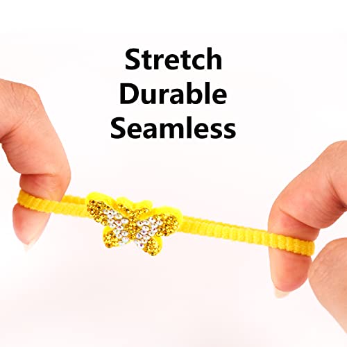 Fishdown 30 Pcs Glitter Hair Ties for Girls Sequin Hair Ties for Toddlers Seamless Small Ponytail Holders Rhinestone Sequin Sparkle Flower Butterfly cartoon Elastic Rubber Bands for Kids