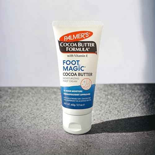 Palmer's Cocoa Butter Formula Foot Magic Moisturizing Foot Cream for Dry, Cracked Heels, Feet Moisturizer with Peppermint Oil & Vitamin E, 2.1 Ounces