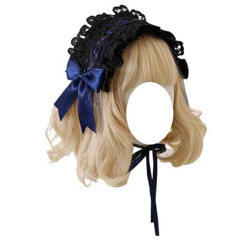 Women's Lolita Headband Black Lace Maid Hairband Hair Accessories Girls Gothic Headdress for Cosplay Costume Party