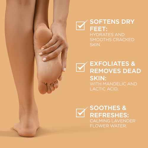 Lee Beauty Exfoliating Foot Peeling Mask (4 Pack) - Foot Mask for Dry Cracked Feet with Lavender, Lactic Acid and Mandelic Acid - Removes Dead Skin Feet Peeling Mask (4 Pairs)