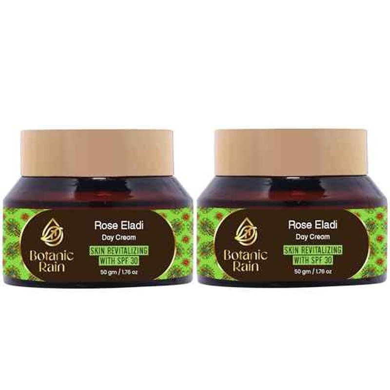 Natural Face Moisturizer With SPF 30 With Rose And Eladi, Organic Sunscreen For Face, Ayurveda Products For Crepey Skin Repair, 1.76 fl oz (Pack of 2)