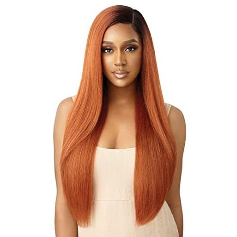 Outre Lace Front Wig Natural Yaki 30" (JET BLACK 1)
