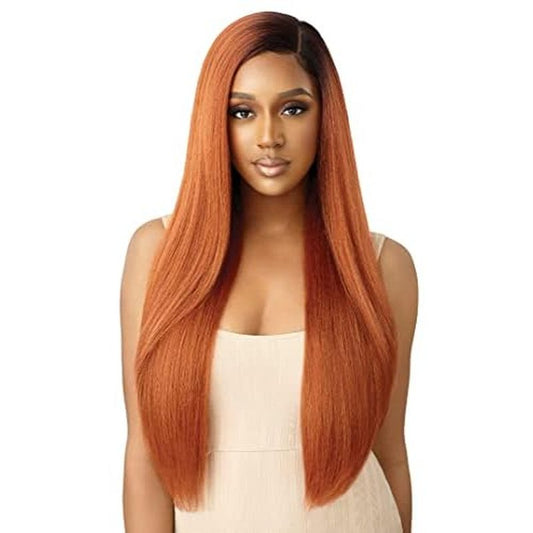 Outre Lace Front Wig Natural Yaki 30" (JET BLACK 1)