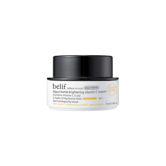 belif Aqua Bomb Vitamin C Face Cream Moisturizer, Infused with Hyaluronic Acid, Vitamin C & Vitamin E, Intense Hydration, For All Skin Types, Korean Skin Care (1.69 fl.oz., Old Formula)
