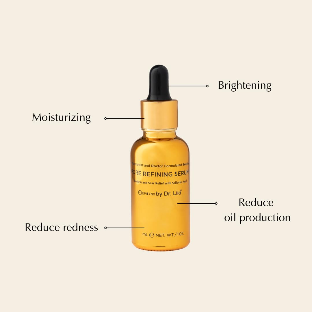 EpiLynx Pore Refining Serum - Lactic Acid Serum with Hyaluronic Acid, Aloe & Lingonberry for Skin Texture, Pore Refining & Hydrating - AHA BHA Exfoliate for Face 1oz