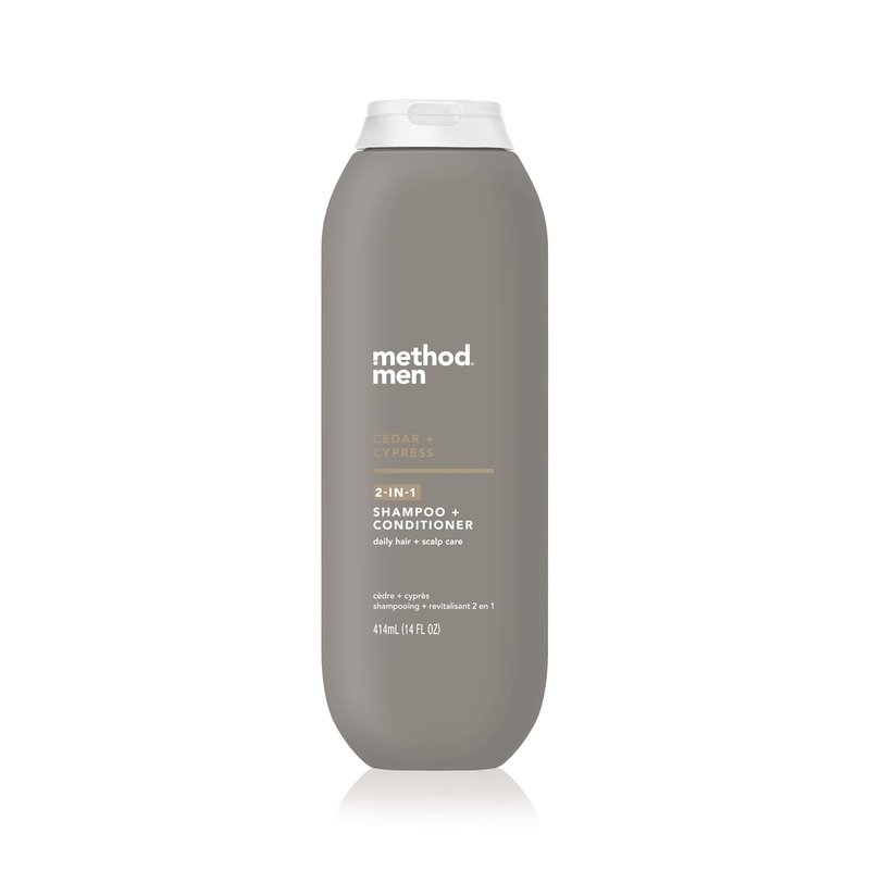 Method Men 2-in-1 Shampoo and Conditioner | Cedar + Cypress - Cleans & Conditions with Argan & Jojoba Oil - 14 oz
