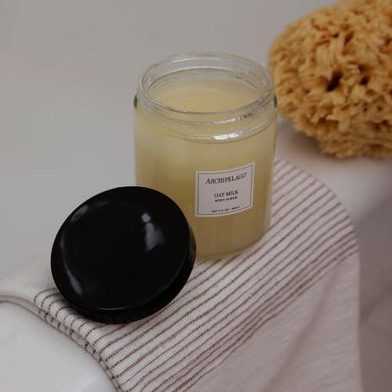 Archipelago Botanicals Oat Milk Body Scrub, Exfoliating Body Scrub for Rejuvenated, Smooth and Glowing Skin, Made with Natural Ingredients, Blended with Wild Oats (9.4 oz)