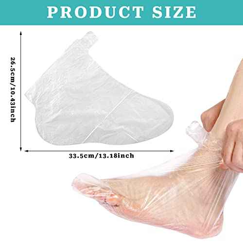 Paraffin Bath Liners for Foot, 100PCS Plastic Foot Covers Paraffin Bath Socks Liners Hot Wax Therapy Booties Covers for Feet Thermal Foot Liners Foot Protectors Wax Therapy Foot Bags