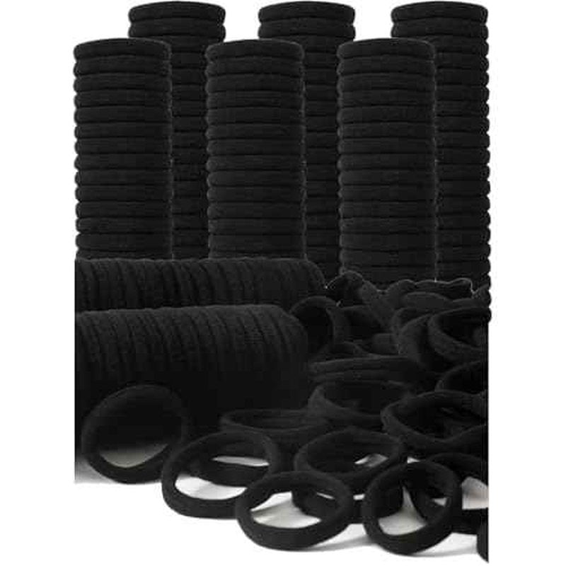 200PCS Black Hair Ties for Women & Girls Men Kids Toddler - Seamless, Thick, No Damage Elastic Hair Bands for Ponytails, Workouts, and Daily Use, Soft Seamless Nylon Hair Ties For Thick & Curly Hair.