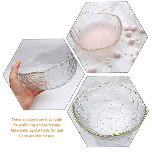 Pedicure Bowl 1Pcs Glass Nail Soaking Bowl Nail Art Remover Soak Soaker Manicure Soaking Bowl Nail Salon Bath Bowl for Fingernail Toenail Caring Polish Removal Manicure Bowl