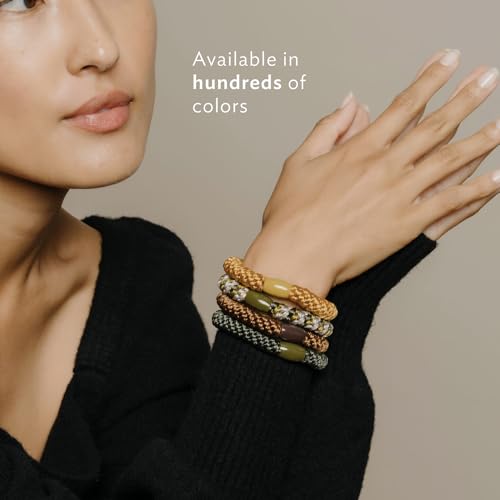 L. Erickson Grab & Go Ponytail Holders, Black, Set of Eight - Exceptionally Secure with Gentle Hold