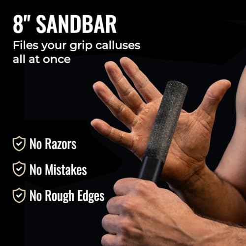 SandBar Callus Removal Deep Cleaning and Softening Set with Scraper, Hand Callus Remover Tool Salve Balm Stick for Working Hands, Dead Skin Remover Hand File 4" & 8" - Gold