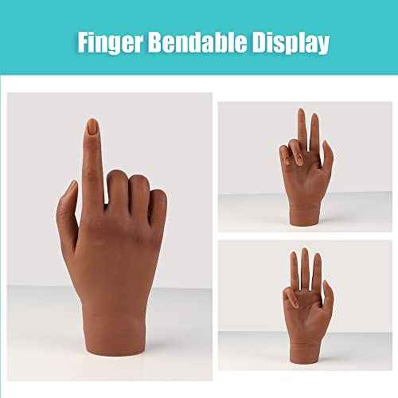 Silicone Practice Hand for Acrylic Nails,Fake Hands to Practice Fake Nails Mannequin Hand for Nails Practice and Nail Art