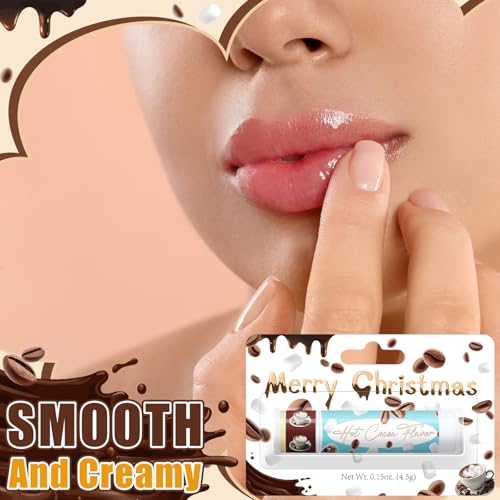 25 Pcs Christmas Peppermint Candy Flavor Lip Balms Bulk Peppermint Candy Gingerbread Hot Cocoa Cookie Cinnamon Flavor Lip Balms Christmas Party Gifts Stocking Stuffers for Employee Staff