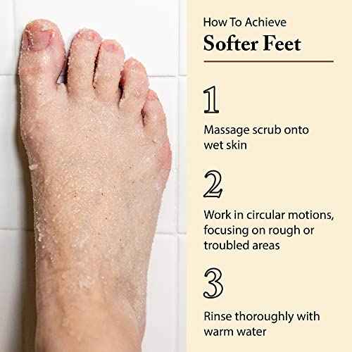 FootFitter Natural Foot Scrub with Sea Salt, Deep Exfoliating Foot Care for Dry Skin, Calluses, and Cracked Heels, Smooths Dry Feet (Made in Germany) Sweet Vanilla Scent
