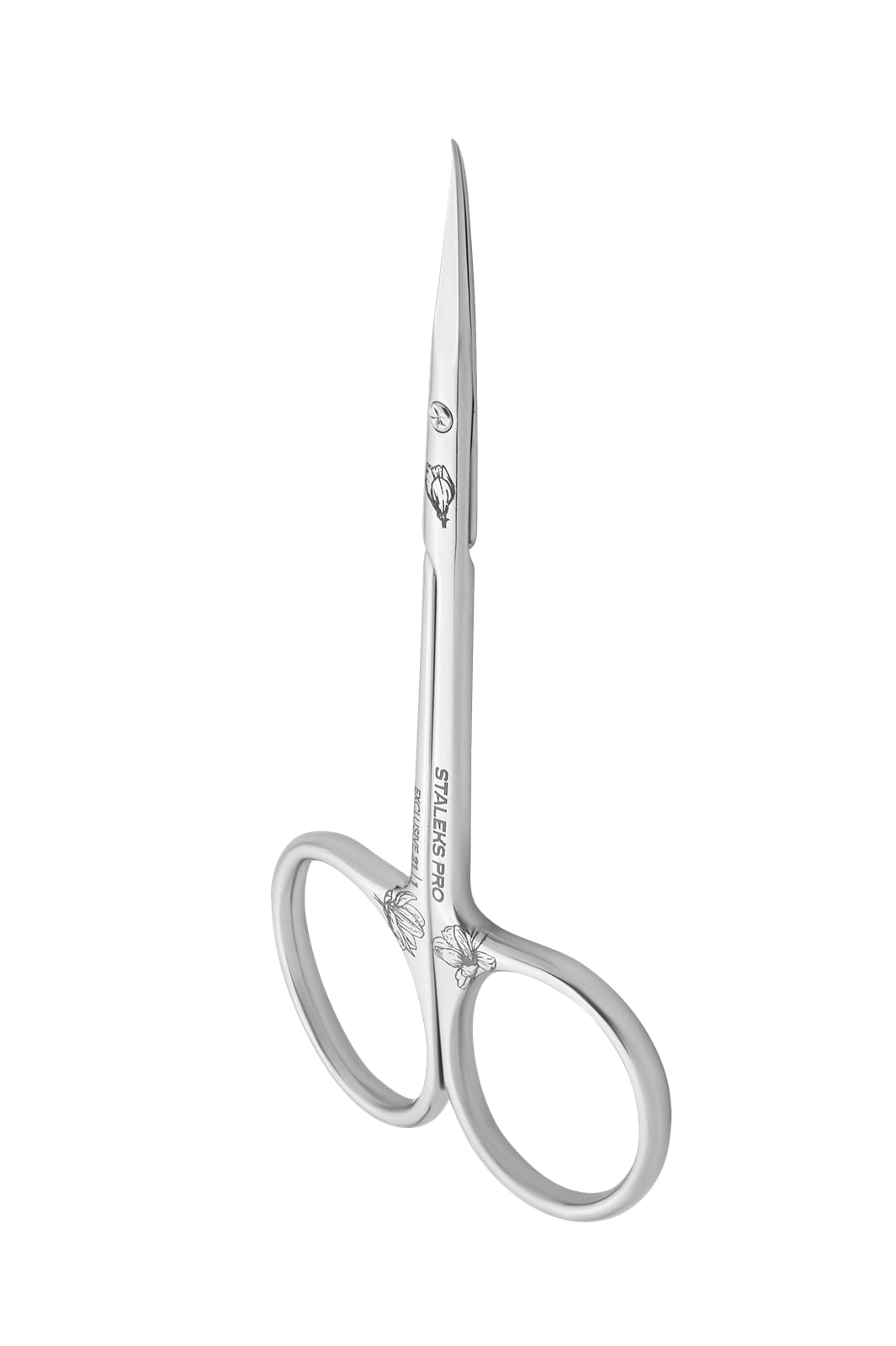 Staleks Exclusive 21 Type 1 Hook-shaped blade Cuticle Scissors (Magnolia) – Enhanced Visibility, Medium Handles