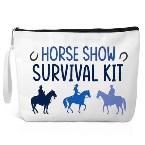 Horse Show Survival Kit Makeup Bag, Funny Cosmetic Bag for Horseback Rider, Equestrian Gifts Horse Gifts for Women Men, Horse Lover Gifts for Friend, Horse Riding Gifts, Horse Trainer Gifts