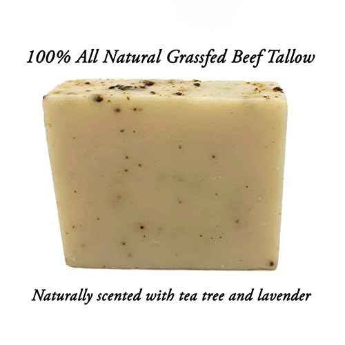 EST'D 2004 HC Meadow Bloom Tallow Bar Soap - Tea Tree & Juniper 2 Pack - Made with All Natural 100% Grass Fed Tallow Handmade Soap Bar - Great for Face or Body Soap
