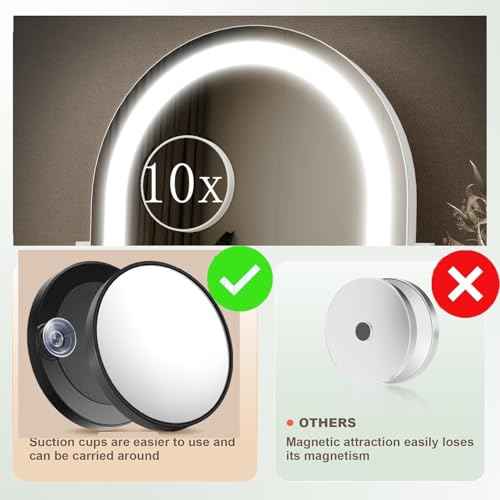 Arched Makeup Vanity Mirror with Lights 17.2" Large LED Lighted Mirror, Hollywood Make Up Mirror with Lighting, Smart Touch,Detachable 5X Magnification 360¡Æ Rotation, (Gold,Gift Box)