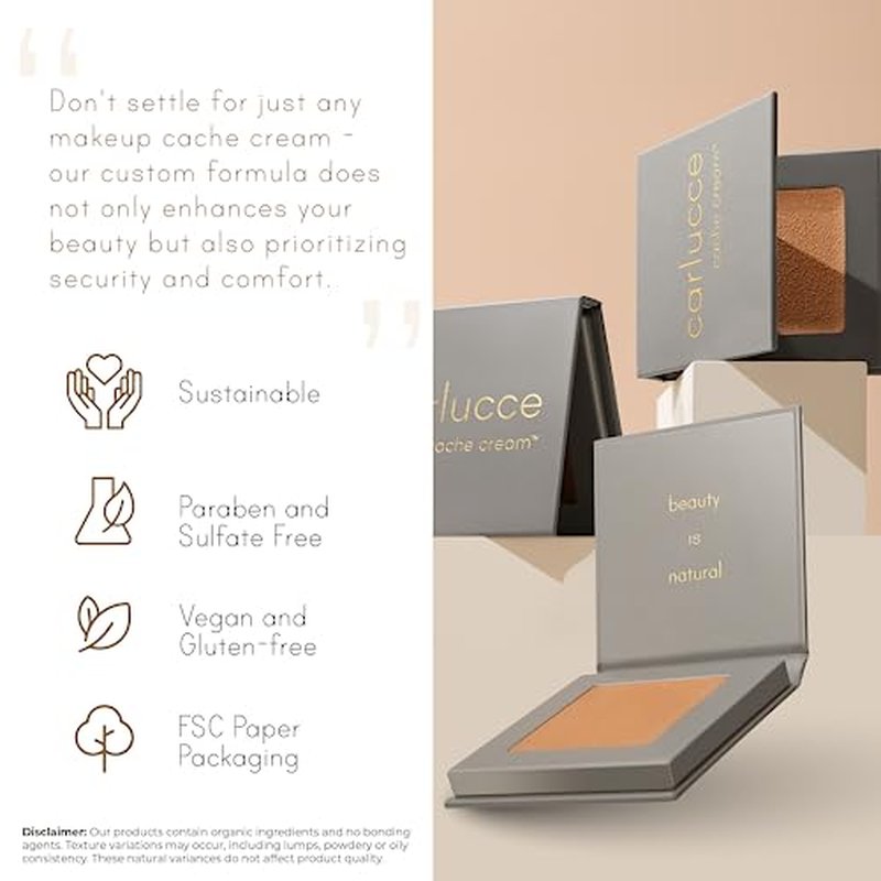 Carlucce Cache Cream 3-in-1 Makeup Color Palette (Raw) ? Foundation, Concealer & Primer in One ? Medium to Full Coverage, Natural Finish, Vegan, Clean & Cruelty-Free Formula
