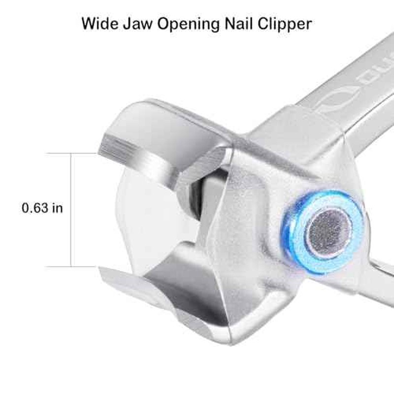 Nail Clippers with Full Catcher, Professional Anti Splash Nail Clipper for Men & Women, Wide Jaw Toenail Clippers for Seniors Thick Nails, Adult Toe Nail Clipper Fingernail Cutter Catch All Clippings