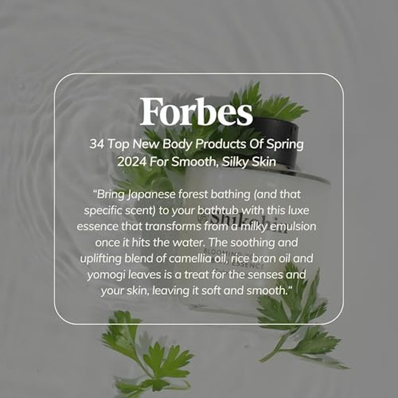 Blooming Yomogi Bath Essence: Milky Bath Oil with Yomogi Leaf, Camellia & Rice Bran - Natural Aromatherapy Soak - 100ml - Forest Bathing Scent - Vegan, Cruelty-Free, Made in Japan