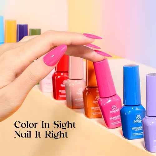 Beetles Gel Nail Polish Kit with U V Light - 25 Colors Gel Polish Set Fall Nail Fest Fragments of Time 45 Pcs Nails Kit with Tools DIY Salon Manicure Set Gifts for Women Girls - One Color One Bottle