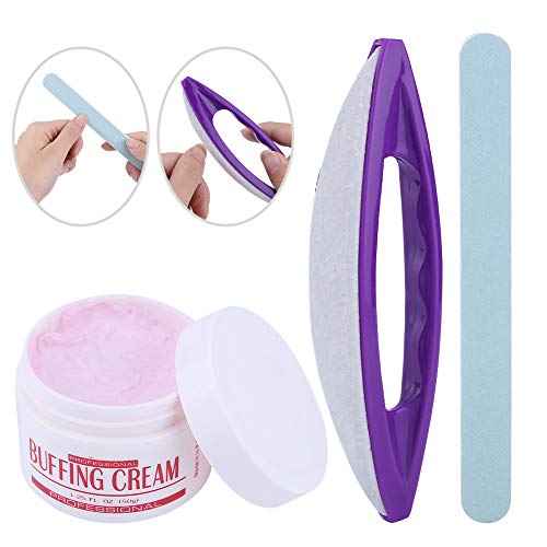 Nail Buffer Blocks and Shine Kit Art Buffing Cream Brush Buffers Polishing Strip Care Tools Chamois Polishing Block Glossy Nails Care Tools Set for Professional Manicure Pedicure Salon