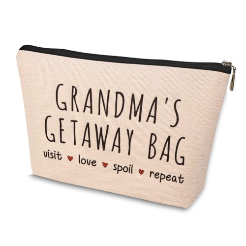 New Grandma Gifts Makeup Bag, Grandma Birthday Gifts for Nana Mimi Gigi Granny Grandmother, Best Promoted to Grandma Gift First Time 2026, Grandmas to Be Gift, Christmas Travel Cosmetic Bag