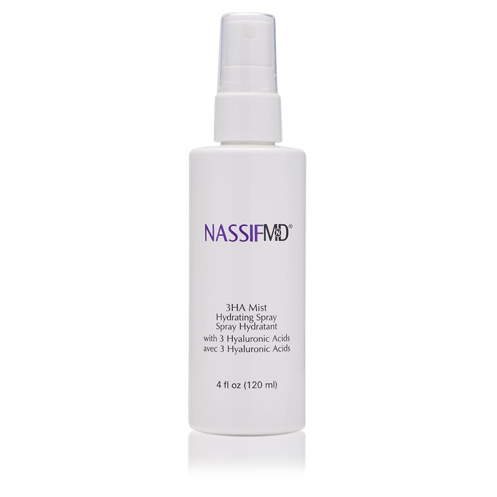 NASSIFMD 3HA Instant Hydrating Facial Mist - Contains 3 Types of Hyaluronic Acid to Keep Your Face Refreshed and Hydrated, Decreases Look of Skin Puffiness, Dark Circles and Fine Lines (2 fl oz)
