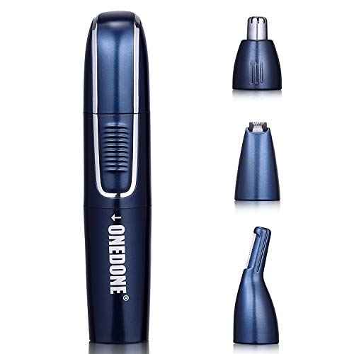 ONEDONE Nose Hair Trimmer - 3 in 1 USB Rechargeable Ear Nose Hair Trimmer for Men, Dual-Edge Blades Painless Electric Ear Trimmer Eyebrow Clipper Father's Day Gifts