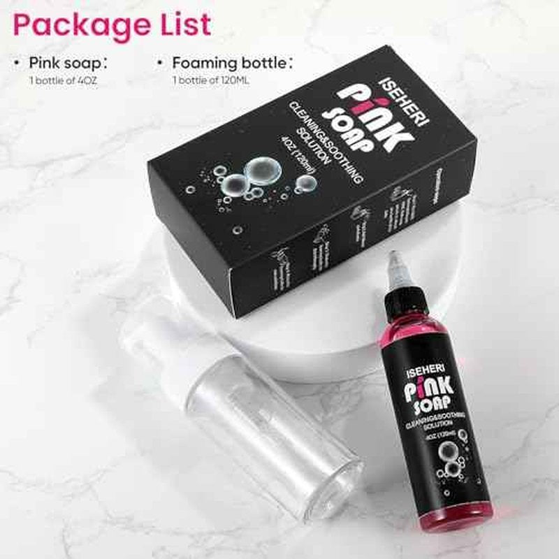 Ultra Concentrated Pink Soap 4OZ with Foaming Bottle 120ml, Tattoo Soap Tattoo Supplies for Tattoos Piercings, Clean Skin Equipment