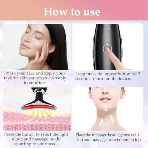 7 Colors Facial and Neck Massager,Lymphatic Contour Face Massager for Womens Skin Care- Rejuvenation- Lifting- Toning- Glow Boost-Tightening and Smooth